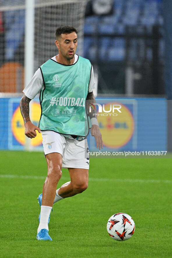 Matias Vecino of S.S. Lazio plays during the UEFA Europa League 2024/25 League Phase MD2 match between S.S. Lazio and O.G.C. Nice at Olympic...