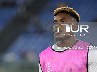 Fisayo Dele-Bashiru of S.S. Lazio plays during the UEFA Europa League 2024/25 League Phase MD2 match between S.S. Lazio and O.G.C. Nice at O...