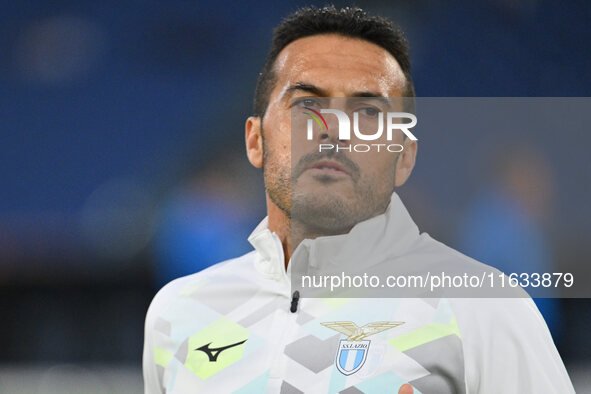 Pedro of S.S. Lazio participates in the UEFA Europa League 2024/25 League Phase MD2 match between S.S. Lazio and O.G.C. Nice at Olympic Stad...