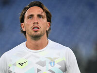 Luca Pellegrini of S.S. Lazio plays during the UEFA Europa League 2024/25 League Phase MD2 match between S.S. Lazio and O.G.C. Nice at Olymp...