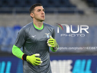 Christos Mandas of S.S. Lazio participates in the UEFA Europa League 2024/25 League Phase MD2 match between S.S. Lazio and O.G.C. Nice at Ol...