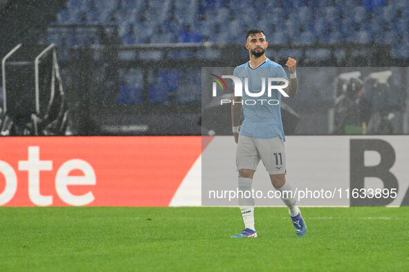 Valentin Castellanos of S.S. Lazio celebrates after scoring the goal of 2-0 during the UEFA Europa League 2024/25 League Phase MD2 match bet...