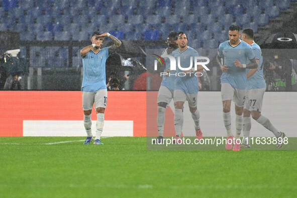 Valentin Castellanos of S.S. Lazio celebrates after scoring the goal of 2-0 during the UEFA Europa League 2024/25 League Phase MD2 match bet...