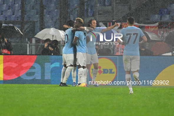 Valentin Castellanos of S.S. Lazio celebrates after scoring the goal of 2-0 during the UEFA Europa League 2024/25 League Phase MD2 match bet...