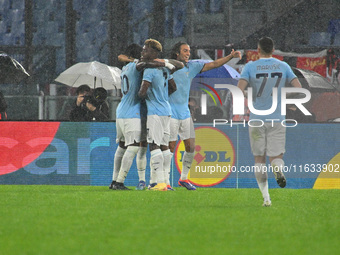 Valentin Castellanos of S.S. Lazio celebrates after scoring the goal of 2-0 during the UEFA Europa League 2024/25 League Phase MD2 match bet...