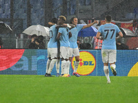 Valentin Castellanos of S.S. Lazio celebrates after scoring the goal of 2-0 during the UEFA Europa League 2024/25 League Phase MD2 match bet...