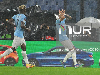 Valentin Castellanos of S.S. Lazio celebrates after scoring the goal of 2-0 during the UEFA Europa League 2024/25 League Phase MD2 match bet...