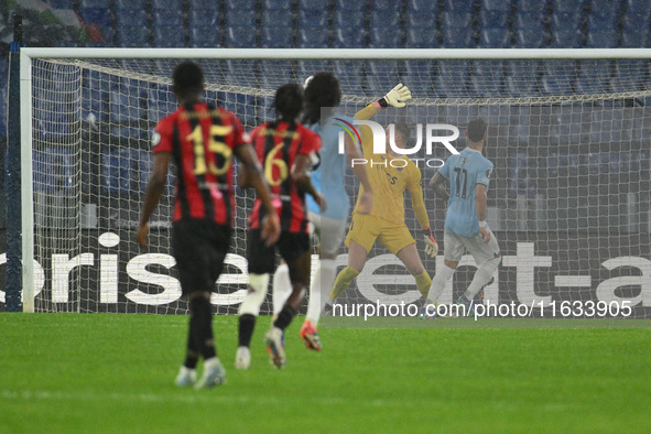 Valentin Castellanos of S.S. Lazio scores the goal for 2-0 during the UEFA Europa League 2024/25 League Phase MD2 match between S.S. Lazio a...