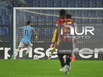 Valentin Castellanos of S.S. Lazio scores the goal for 2-0 during the UEFA Europa League 2024/25 League Phase MD2 match between S.S. Lazio a...