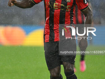 Jeremie Boga of O.G.C. Nice is in action during the UEFA Europa League 2024/25 League Phase MD2 match between S.S. Lazio and O.G.C. Nice at...