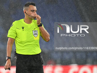 Referee Horatiu Fesnic (ROU) officiates the UEFA Europa League 2024/25 League Phase MD2 match between S.S. Lazio and O.G.C. Nice at Olympic...