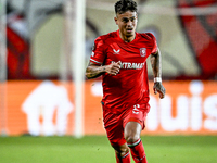 FC Twente defender Mees Hilgers plays during the match between Twente and Fenerbahce at the Grolsch Veste for the UEFA Europa League - Leagu...