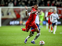 FC Twente defender Mees Hilgers and Fenerbahce midfielder Fred play during the match between Twente and Fenerbahce at the Grolsch Veste for...