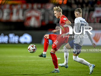 FC Twente defender Max Bruns plays during the match between Twente and Fenerbahce at the Grolsch Veste for the UEFA Europa League - League p...