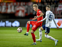 FC Twente defender Max Bruns plays during the match between Twente and Fenerbahce at the Grolsch Veste for the UEFA Europa League - League p...