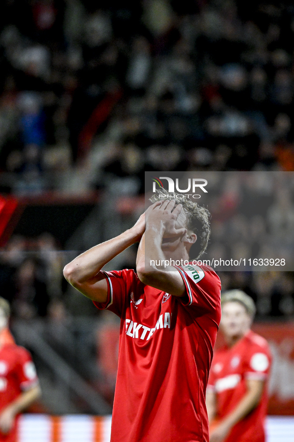 FC Twente midfielder Youri Regeer plays during the match between Twente and Fenerbahce at the Grolsch Veste for the UEFA Europa League - Lea...