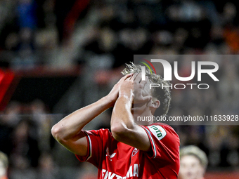 FC Twente midfielder Youri Regeer plays during the match between Twente and Fenerbahce at the Grolsch Veste for the UEFA Europa League - Lea...