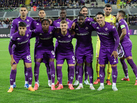 ACF Fiorentina players pose for a team photo prior to  the Conference League match between ACF Fiorentina and The New Saints, on October 3 ,...