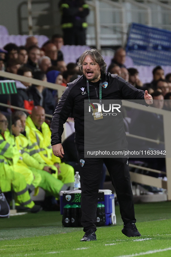 Head Coach Craig Harrison of The New Saints during  the Conference League match between ACF Fiorentina and The New Saints, on October 3 , 20...