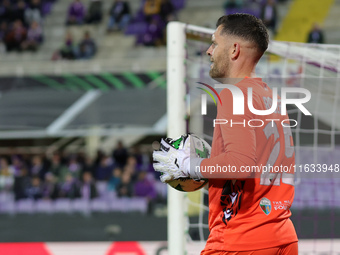 Connor Roberts of The New Saints during  the Conference League match between ACF Fiorentina and The New Saints, on October 3 , 2024 at Stadi...