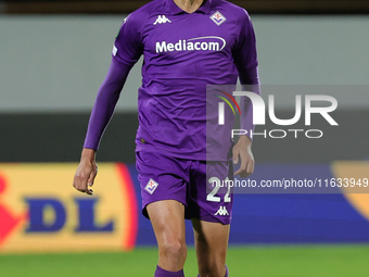 Matias Moreno of ACF Fiorentina controls the ball during  the Conference League match between ACF Fiorentina and The New Saints, on October...