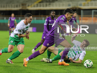 Fabiano Parisi of ACF Fiorentina controls the ball during the Conference League match between ACF Fiorentina and The New Saints, on October...