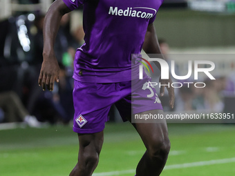 Michael Kayode of ACF Fiorentina controls the ball during  the Conference League match between ACF Fiorentina and The New Saints, on October...