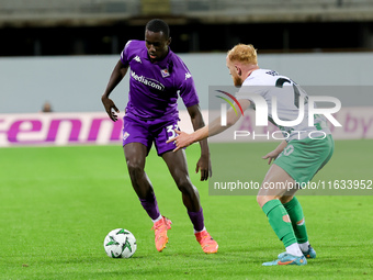 Michael Kayode of ACF Fiorentina controls the ball during the Conference League match between ACF Fiorentina and The New Saints, on October...