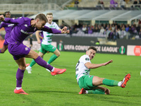 Lucas Beltran of ACF Fiorentina controls the ball during  the Conference League match between ACF Fiorentina and The New Saints, on October...