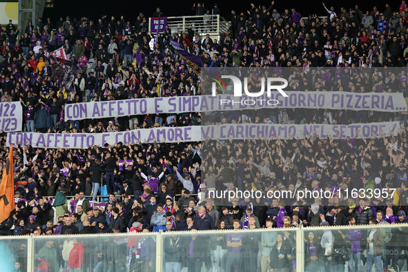 Supporters of ACF Fiorentina during  the Conference League match between ACF Fiorentina and The New Saints, on October 3 , 2024 at Stadium A...