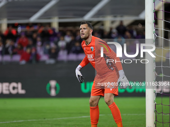 Connor Roberts of The New Saints during  the Conference League match between ACF Fiorentina and The New Saints, on October 3 , 2024 at Stadi...