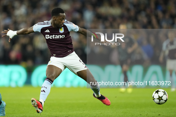 Jhon Duran centre-forward of Aston Villa and Colombia in action during the UEFA Champions League 2024/25 League Phase MD2 match between Asto...