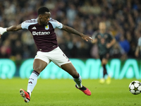 Jhon Duran centre-forward of Aston Villa and Colombia in action during the UEFA Champions League 2024/25 League Phase MD2 match between Asto...