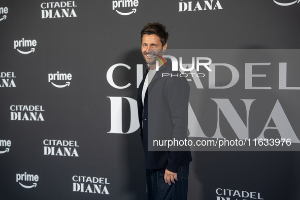 Filippo Bisciglia attends the ''Citadel: Diana'' premiere at The Space Cinema Moderno in Rome, Italy, on October 3, 2024. 