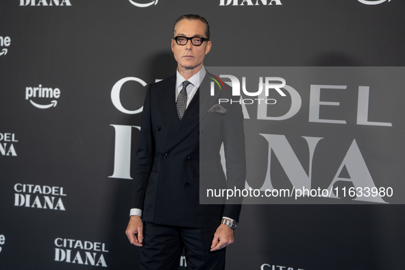 Maurizio Lombardi attends the ''Citadel: Diana'' premiere at The Space Cinema Moderno in Rome, Italy, on October 3, 2024. 