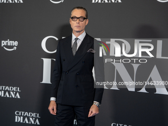 Maurizio Lombardi attends the ''Citadel: Diana'' premiere at The Space Cinema Moderno in Rome, Italy, on October 3, 2024. (