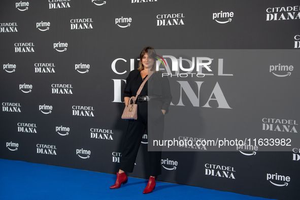 Michela Giraud attends the ''Citadel: Diana'' premiere at The Space Cinema Moderno in Rome, Italy, on October 3, 2024. 