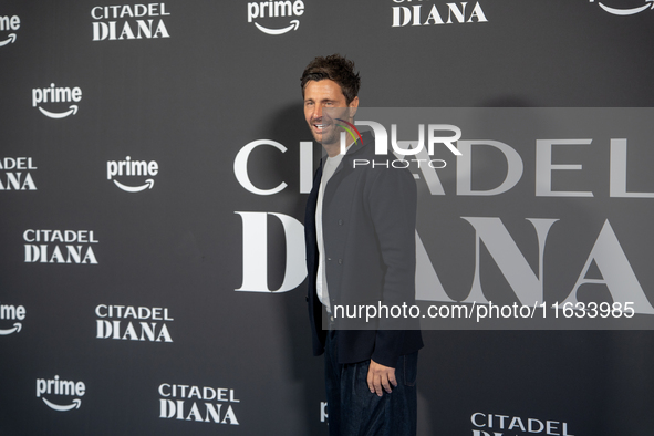 Filippo Bisciglia attends the ''Citadel: Diana'' premiere at The Space Cinema Moderno in Rome, Italy, on October 3, 2024. 