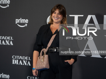 Michela Giraud attends the ''Citadel: Diana'' premiere at The Space Cinema Moderno in Rome, Italy, on October 3, 2024. (