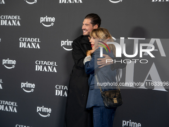 Michela Andreozzi and Giancarlo Commare attend the ''Citadel: Diana'' premiere at The Space Cinema Moderno in Rome, Italy, on October 3, 202...