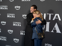 Michela Andreozzi and Giancarlo Commare attend the ''Citadel: Diana'' premiere at The Space Cinema Moderno in Rome, Italy, on October 3, 202...