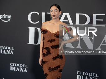 Matilda De Angelis attends the ''Citadel: Diana'' premiere at The Space Cinema Moderno in Rome, Italy, on October 3, 2024. (