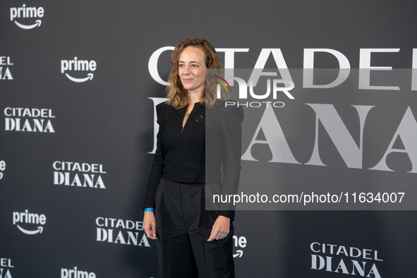 Sara Lazzaro attends the ''Citadel: Diana'' premiere at The Space Cinema Moderno in Rome, Italy, on October 3, 2024. 