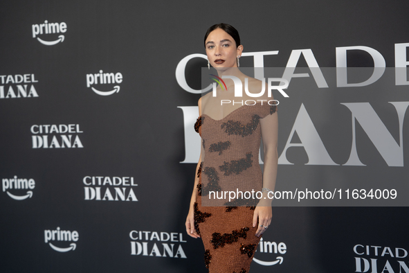 Matilda De Angelis attends the ''Citadel: Diana'' premiere at The Space Cinema Moderno in Rome, Italy, on October 3, 2024. 