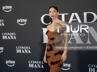 Matilda De Angelis attends the ''Citadel: Diana'' premiere at The Space Cinema Moderno in Rome, Italy, on October 3, 2024. (