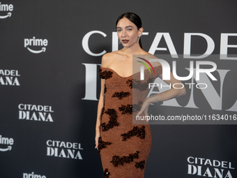 Matilda De Angelis attends the ''Citadel: Diana'' premiere at The Space Cinema Moderno in Rome, Italy, on October 3, 2024. (