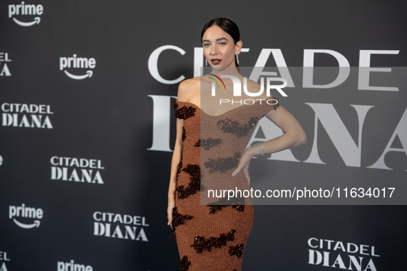 Matilda De Angelis attends the ''Citadel: Diana'' premiere at The Space Cinema Moderno in Rome, Italy, on October 3, 2024. 