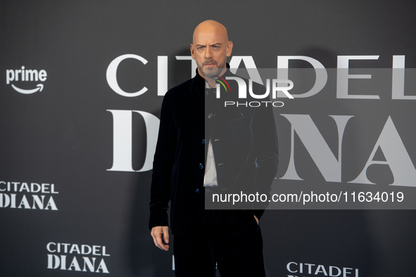 Filippo Nigro attends the ''Citadel: Diana'' premiere at The Space Cinema Moderno in Rome, Italy, on October 3, 2024. 