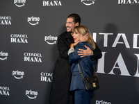 Michela Andreozzi and Giancarlo Commare attend the ''Citadel: Diana'' premiere at The Space Cinema Moderno in Rome, Italy, on October 3, 202...