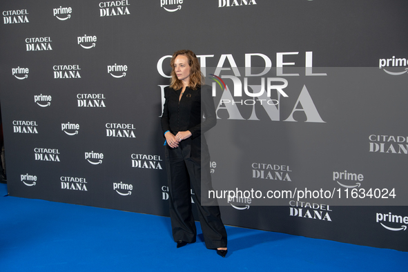 Sara Lazzaro attends the ''Citadel: Diana'' premiere at The Space Cinema Moderno in Rome, Italy, on October 3, 2024. 